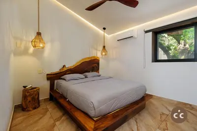 Cama o camas de una habitación en Unmatched Suite, two bedrooms facing Zicatela