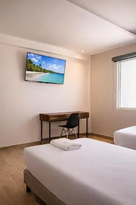 Cama o camas de una habitación en Hotel Vía Norte Inn - Nuevo - Estacionamiento gratis - Ubicación estratégica