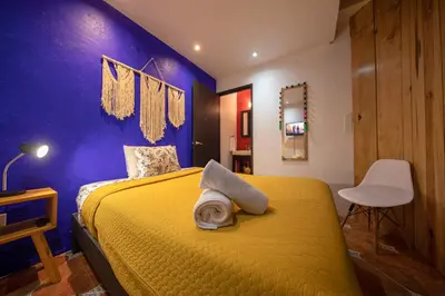 Cama o camas de una habitación en Departamentos Mi querido Coyoacán