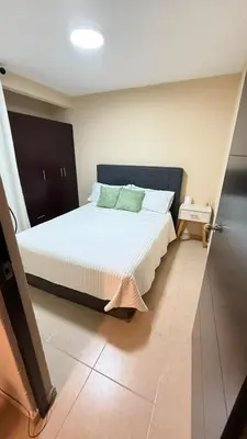 Cama o camas de una habitación en Departamento cerca del Zocalo y aeropuerto