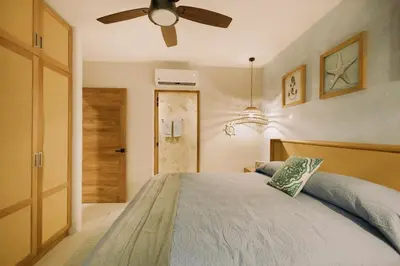 Cama o camas de una habitación en Maritime Apartment Sea View in Huatulco, 2 Rec