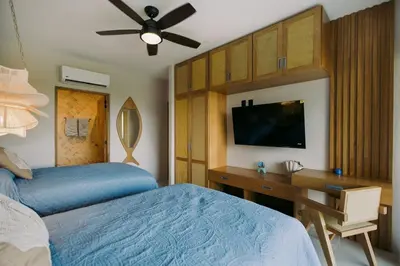 Cama o camas de una habitación en Maritime Apartment Sea View in Huatulco, 2 Rec