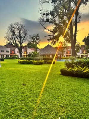 Jardín al aire libre en CASA DE DESCANSO CON ALBERCa