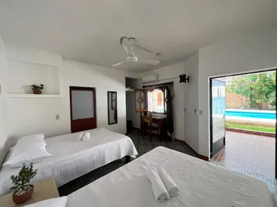 Cama o camas de una habitación en Hotel Real Juquilita - Starlink Internet