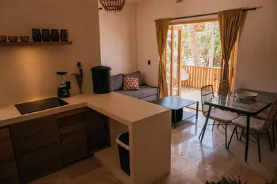 Una cocina o zona de cocina en Casa Limon 2 bedrooms pool AC La Punta