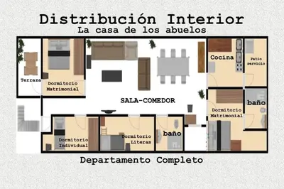 Plano de Casa de los abuelos Cholula
