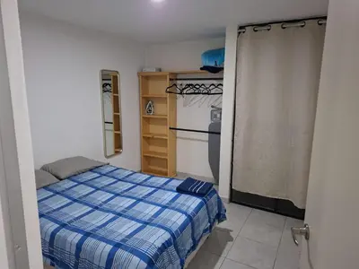 Cama o camas de una habitación en A solo 10 min de Aeropuerto de la de la CDMX y Estadio GNP Vigilancia 24 horas