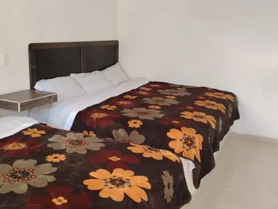 Cama o camas de una habitación en Hotel Los Ajolotes