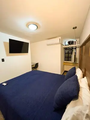 Cama o camas de una habitación en Two-bedroom apartment with AC in the center Oaxaca