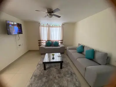 Zona de estar de Newly remodeled apartment in Huatulco