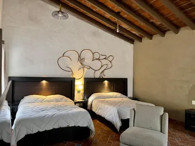 Cama o camas de una habitación en Galera centro de Tepoztlan
