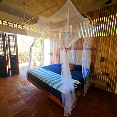 Cama o camas de una habitación en Beach House with private Pool, Roof and View