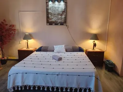 Cama o camas de una habitación en Loft Casa Guerrero Oaxaca