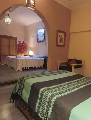 Cama o camas de una habitación en Loft Casa Guerrero Oaxaca