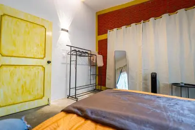Cama o camas de una habitación en Apartment in Convention Center, Oaxaca