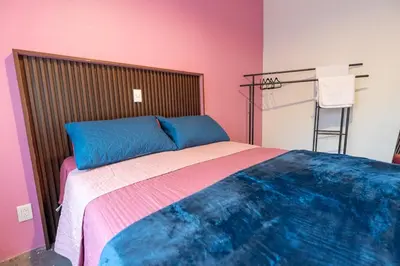 Cama o camas de una habitación en Apartment in Convention Center, Oaxaca