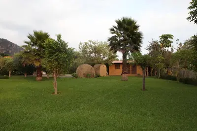 Jardín al aire libre en Madre Tierra B&B