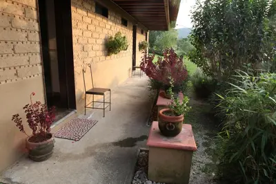 Jardín al aire libre en Madre Tierra B&B
