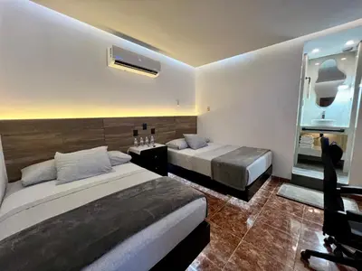 Cama o camas de una habitación en Eco-Hotel boutique Casa Solar Minatitlán