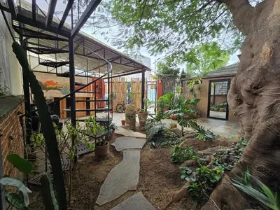 Jardín al aire libre en Casa del Árbol Hostel Xochimilco