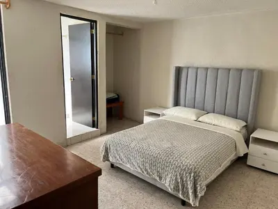Cama o camas de una habitación en Depto de Descanso Económico vuelos AICM, conciertos GNP, F1