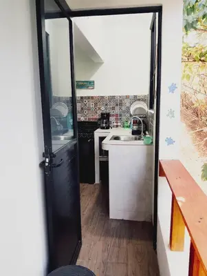 Una cocina o zona de cocina en Posada Casa Tortuga, Zipolite