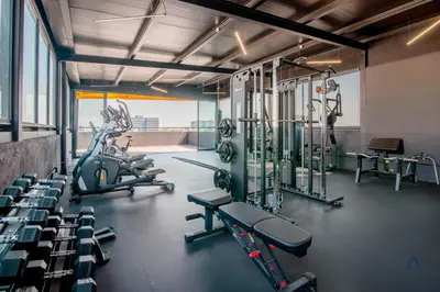 Gimnasio o instalaciones de fitness de Luxury Apartment in Narvarte 104