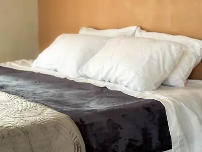 Cama o camas de una habitación en Depa III con vista al centro, a min de Santo Domingo