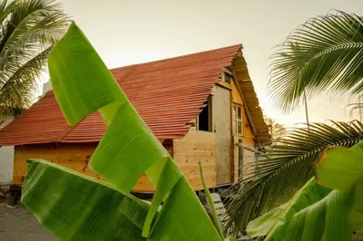 Plano de Cabaña en la playa