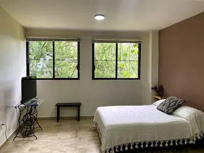 Cama o camas de una habitación en 2-Beds Loft in Oaxaca - Steps from Downtown