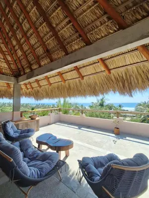 Zona de estar de Habitaciones en Casa Icaco, Naturaleza junto al mar