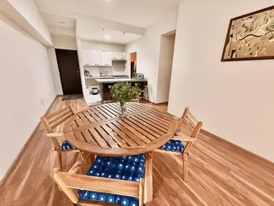 Una cocina o zona de cocina en Departamento Popocatépetl 10 personas 5 camas