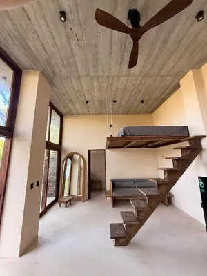 Cama o camas de una habitación en Luxury open Loft in Villa close to secluded beaches La Boquilla y playa del Muerto