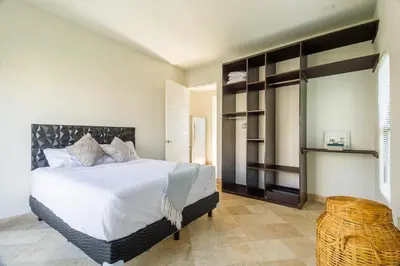 Cama o camas de una habitación en Casa Bamboo El Salto