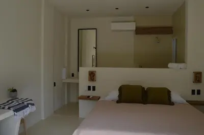 Cama o camas de una habitación en Hotel Men Zipolite