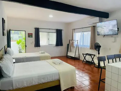 Cama o camas de una habitación en Punta Teresita Cacao, inmejorable ubicacion