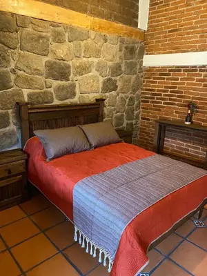 Cama o camas de una habitación en Rancho Campestre Virgen del Río