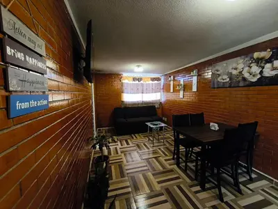 Un restaurante o sitio para comer en Alojamiento en Tlaxco