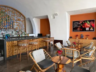 Zona de estar de Lovely Beachfront Apartment-Camino Real Zaachila