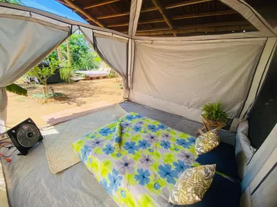 Cama o camas de una habitación en OJO VERDE Mazunte