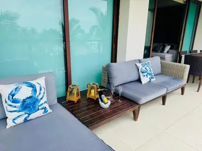 Zona de estar de Departamento en Torre Bali,Diamante,Acapulco