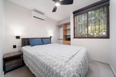Cama o camas de una habitación en Terrazas, Departamento céntrico