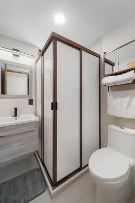 Un baño de Terrazas, Departamento céntrico