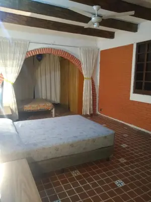 Cama o camas de una habitación en Alberca y jardín Palmeras