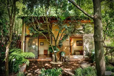 Jardín al aire libre en Casa navacoyan A