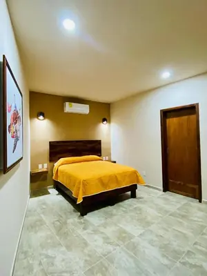 Cama o camas de una habitación en Departamento Santa Cruz Mazunte