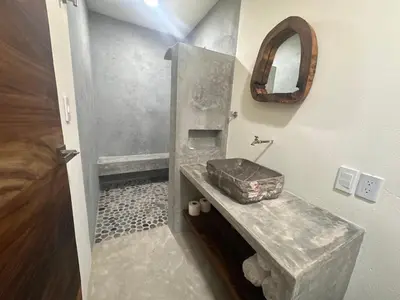 Un baño de Hotel Almendros Bonfil