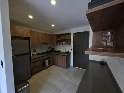 Una cocina o zona de cocina en Estudio a pasos de playa Santa Cruz