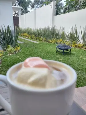 Jardín al aire libre en Villa Los Pinos