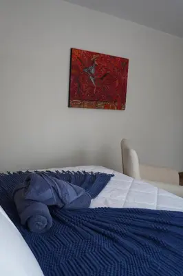 Cama o camas de una habitación en Casa Guadalupe Robles